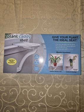 Plant Caddy Shelf - White Window/Wall Plant Shelf